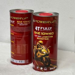 Dầu nhớt tổng hợp xe ga POWER UP 4T Fully Synthetic SAE 10W40 API SN JASO MB SCOOTER 0.8L lon