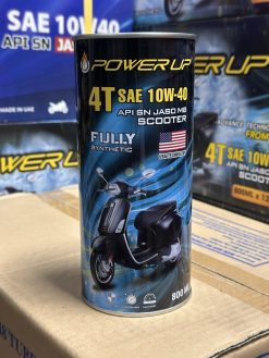 Dầu nhớt tổng hợp xe ga Power Up 4T Fully Synthetic 800ml mẫu mới giúp động cơ vận hành êm ái