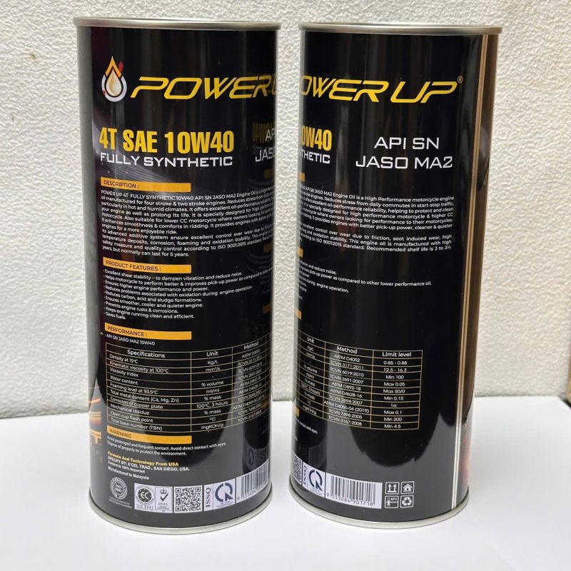 Thông số SAE 10W-40 trên dầu nhớt Power Up